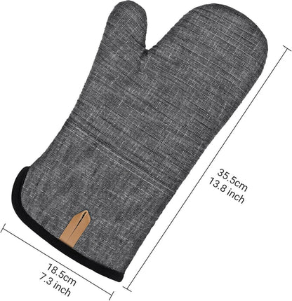Topflappen und Ofenhandschuhe Set, Hitzebeständig mit Silikon - 4er Set - Grau