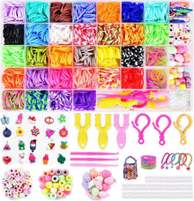 Gummibänder Set 3000+ Loops für Kinder Basteln Armbänder