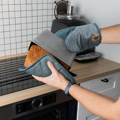Ofenhandschuhe Set Hitzebeständig Silikon Blau 4er - BONTHEE