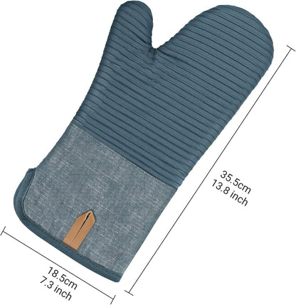 Ofenhandschuhe Set Hitzebeständig Silikon Blau 4er - BONTHEE