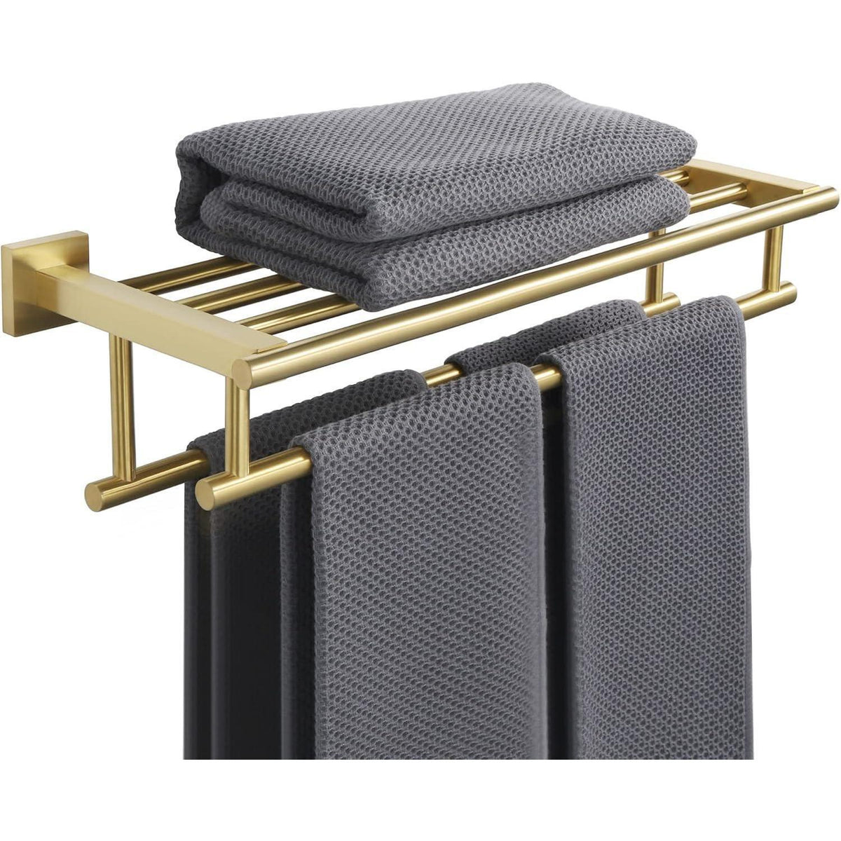 Wandhandtuchhalter Edelstahl Gold 50cm mit Ablage