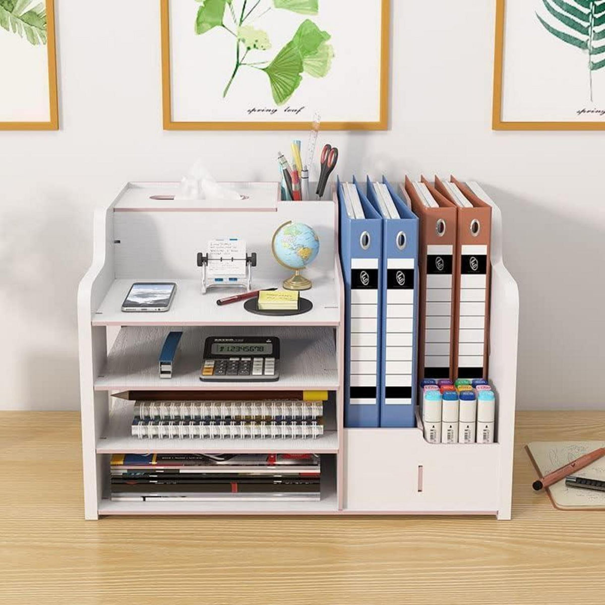 Holz Schreibtisch Organizer – Große Kapazität & DIY Büroablage