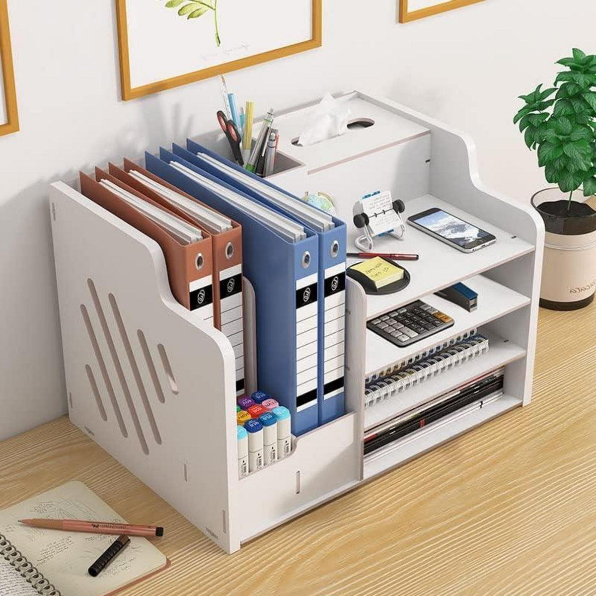 Holz Schreibtisch Organizer – Große Kapazität & DIY Büroablage