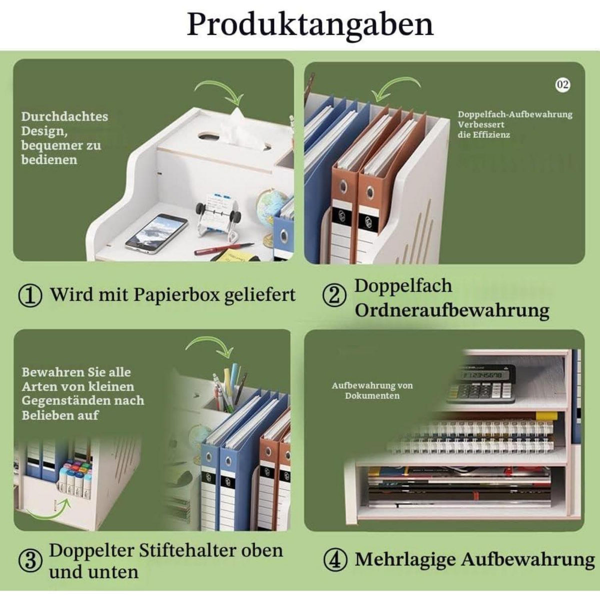 Holz Schreibtisch Organizer – Große Kapazität & DIY Büroablage