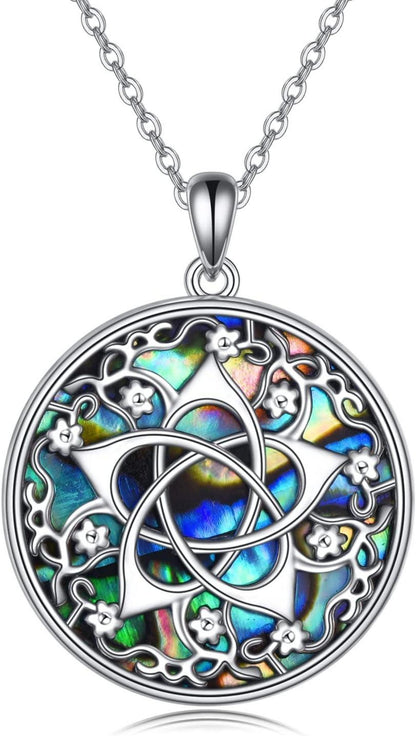 Pentagramm Halskette Sterling Silber Heidnischer Anhänger Wiccan