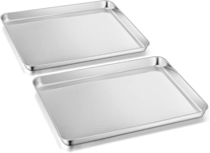 Backblech 2er Set Edelstahl Rechteckig Ofenblech Kuchenblech