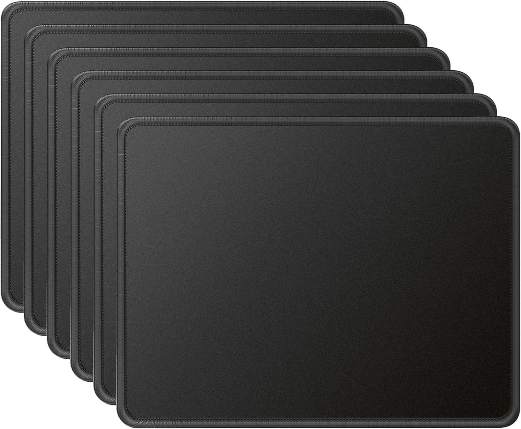 KTRIO Mauspads Schwarz 275x215mm 6er Pack Nähte Rutschfester