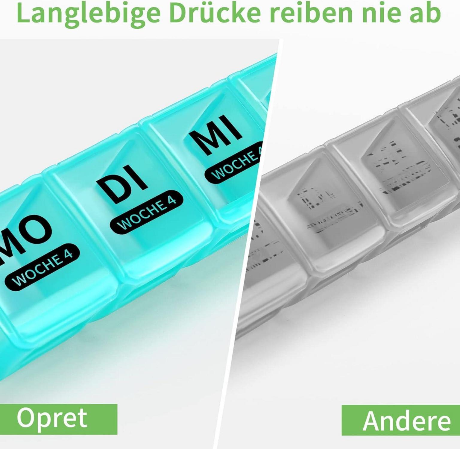 Tablettenbox 7 Tage Große Fächer Medikamentenbox Organizer
