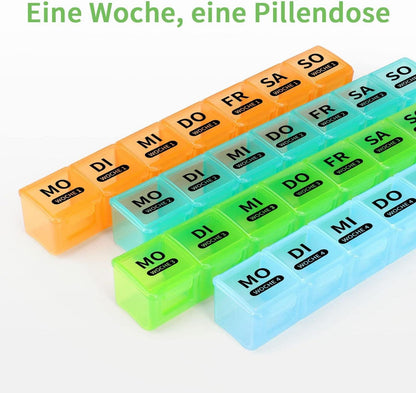 Opret Tablettenbox 7 Tage Große Fächer Medikamenten Organizer