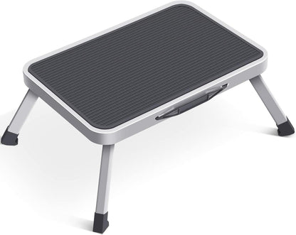Tritthocker zusammenklappbar Leiter Rutschfester Stahl 150 kg Grau