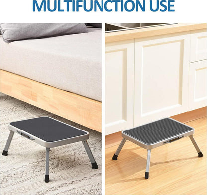 KINGRACK Tritthocker zusammenklappbar Trittstuhl Leiter Rutschfeste Gummimatte