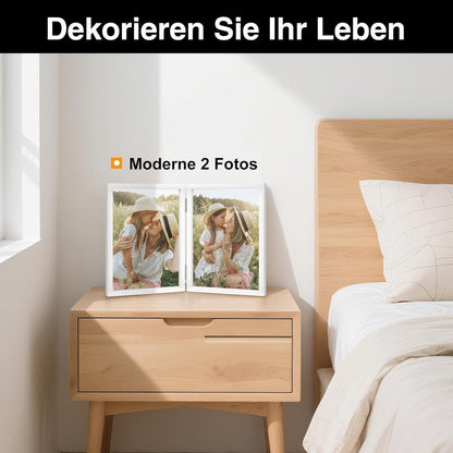 Doppelter Bilderrahmen 13x18 Holz Glasfrontständer Desktop