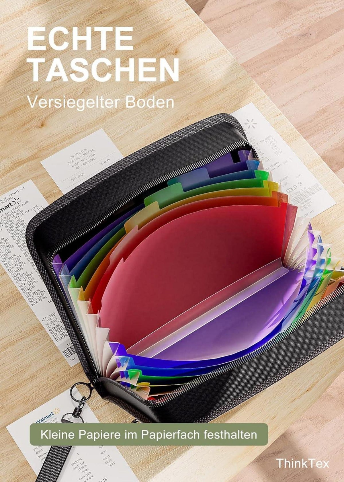 Quittung Coupon Organizer 12 Taschen Akkordeon-Datei Veranstalter 28 x 15 cm