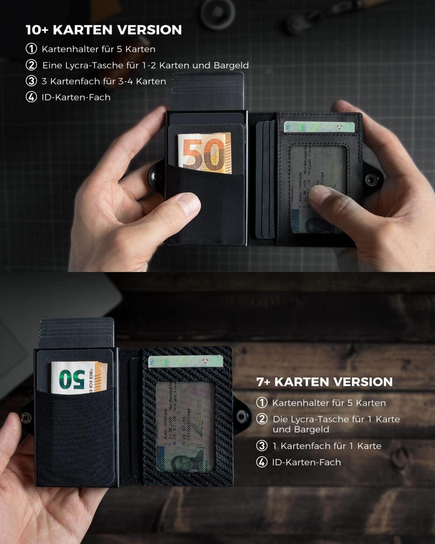 Airtag Kartenetui RFID Schutz Herren Geldbörse Slim Wallet Münzfach