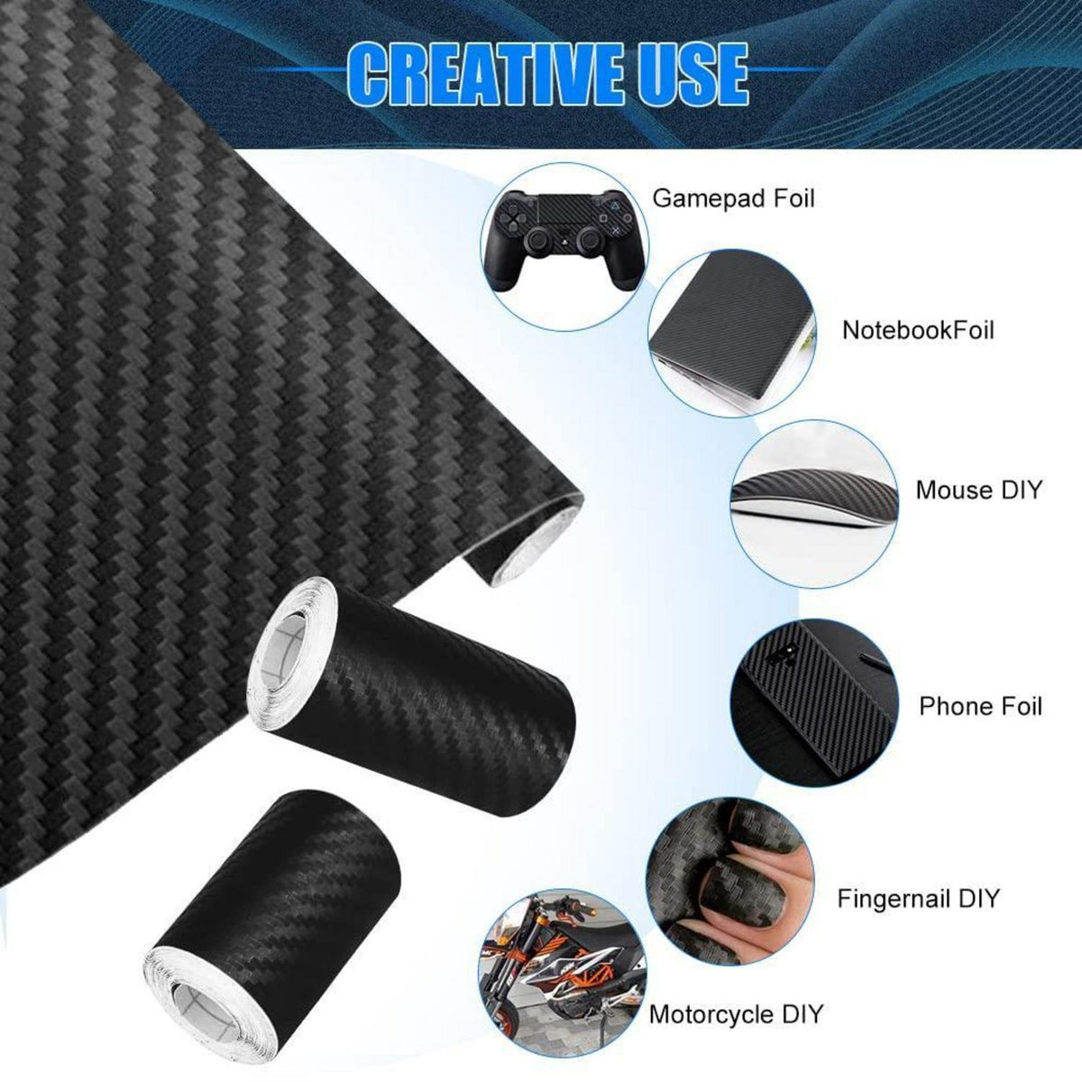 Carbon Folie Einstiegsleisten Schutz Aufkleber 5cm & 7cm Rolle