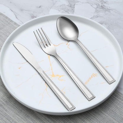 60-teiliges Besteck Set für 12 Personen Edelstahl Klassisches Design