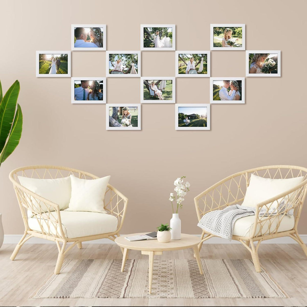 Bilderrahmen Set 12er 13x18cm Weiß Fotorahmen Collage Modern Dünn