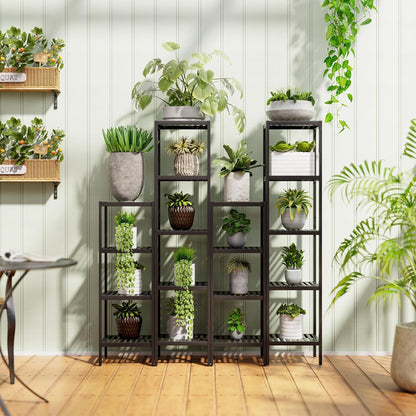 Badezimmerregal Bambus 4 Ebenen Organizer Wohnzimmer Schwarz