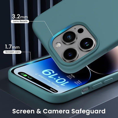 Magnetische Silikon Handyhülle für iPhone 14 Pro Max 6,7 Zoll 2022 in Piniengrün
