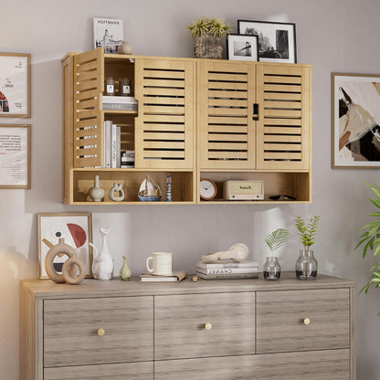 Bambus Badezimmerschrank Wandmontage Toilette Medizinschrank