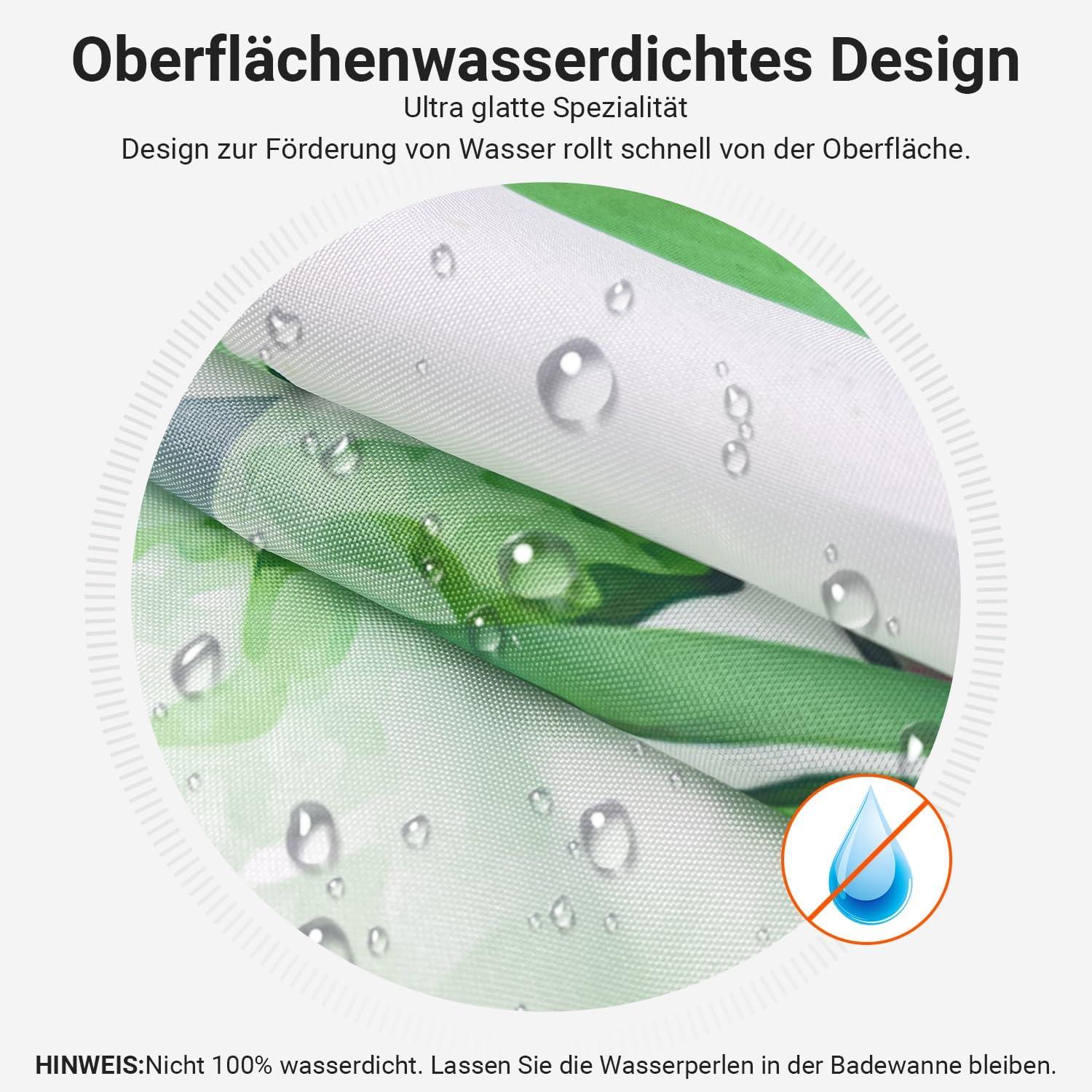 Duschvorhang Blumen Blätter 220x200cm Wasserabweisend