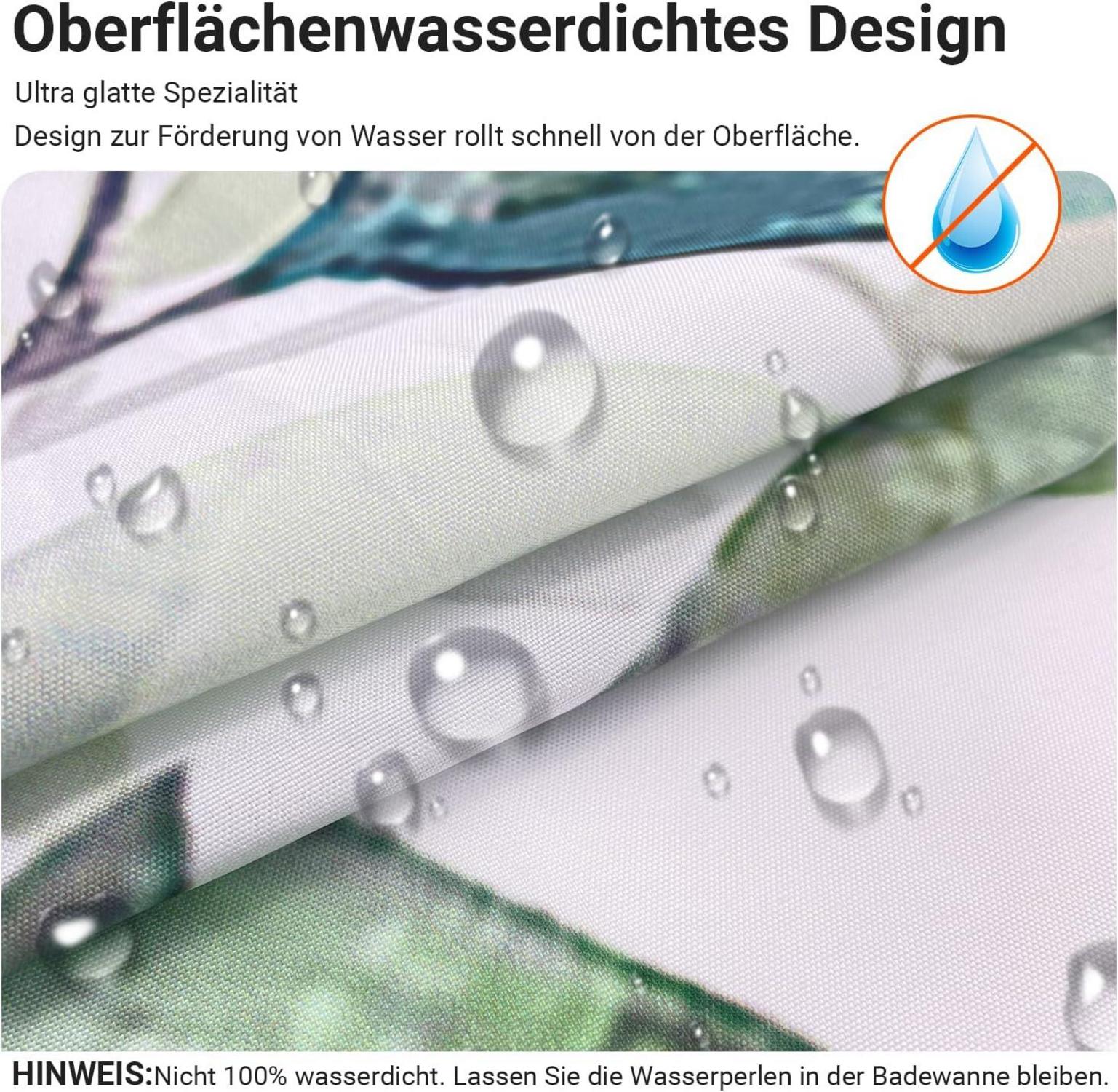 Duschvorhang Blätter Antischimmel 180x200cm Wasserdicht
