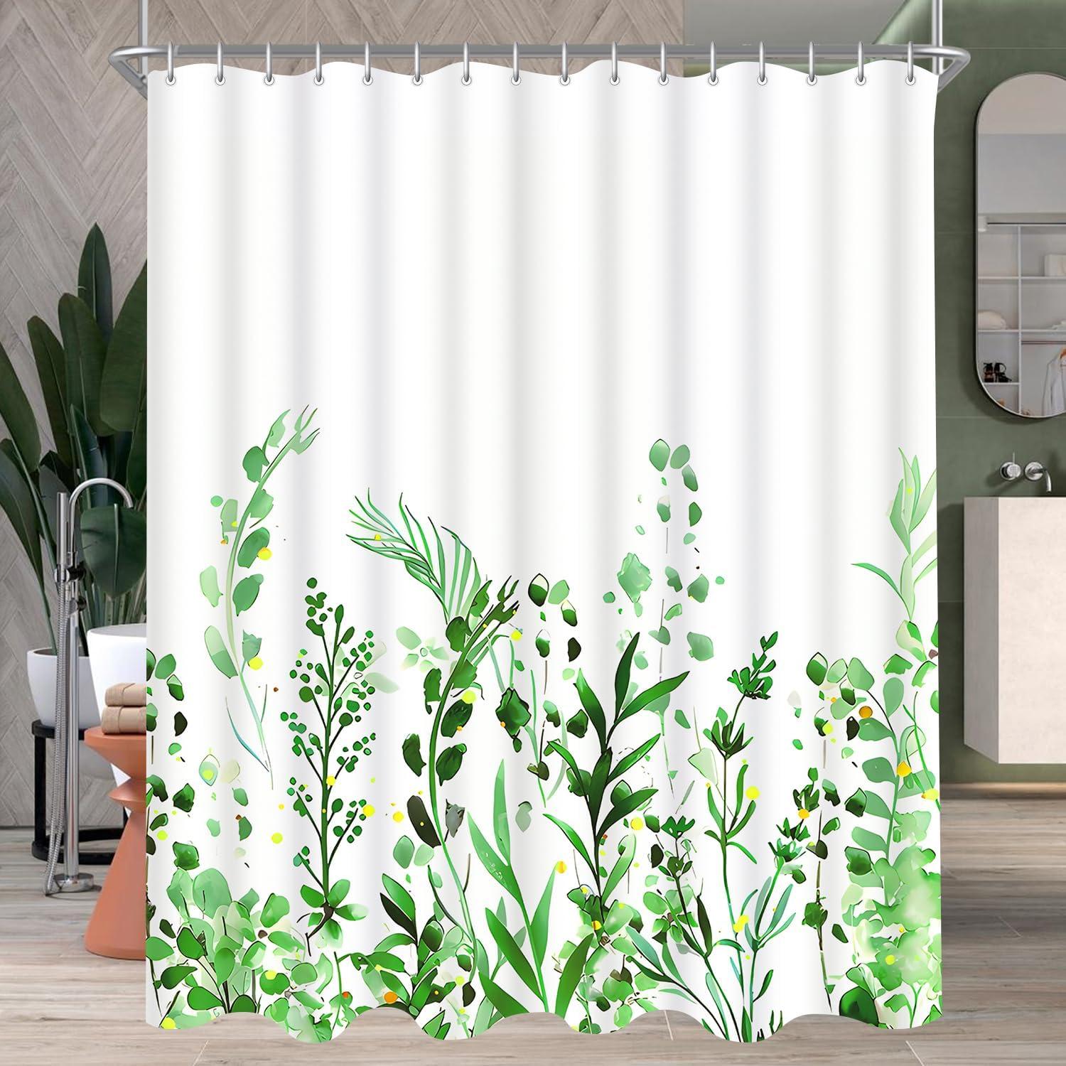 Duschvorhang Blumen Blätter Antischimmel Wasserdicht 240x200cm