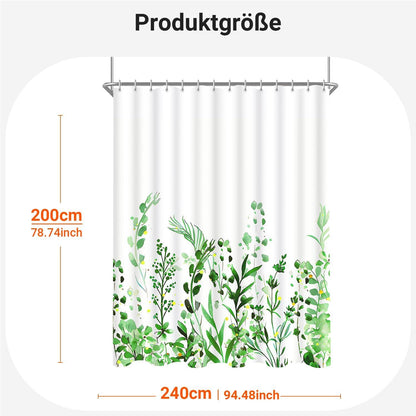 Duschvorhang Blumen Blätter Antischimmel 240x200cm, Extra