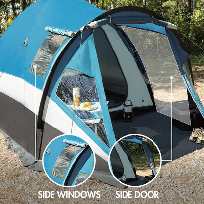 Portal Zelt 3-4 Personen XL Camping Kuppelzelt 3000mm Wasserdicht