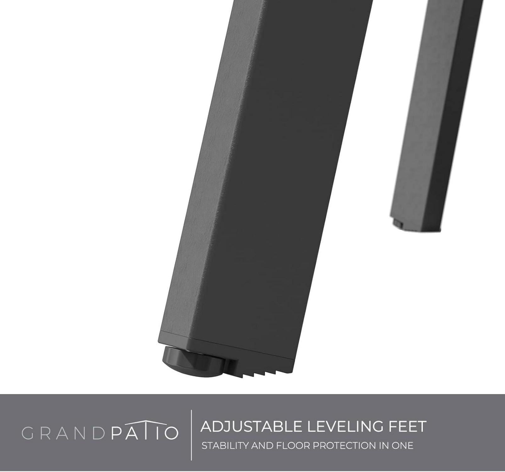 Modern Outdoor Beistelltisch Schwarz 75 kg Tragkraft, Stahlrahmen