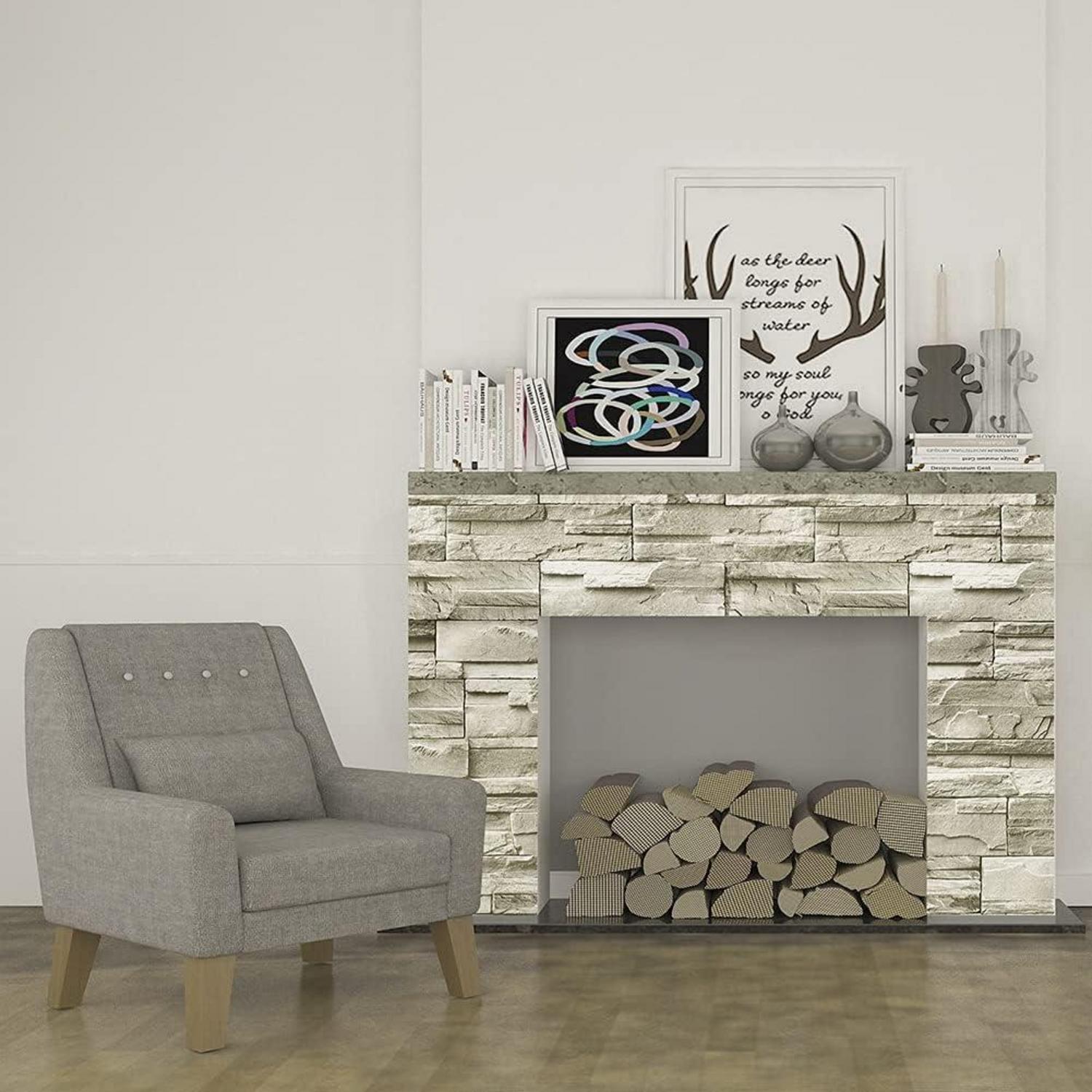 Selbstklebende Steinoptik Tapete Gelb-braune Blöcke 44.5x500cm