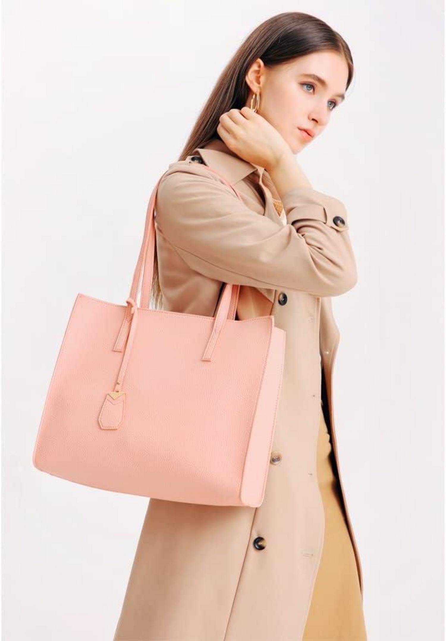 Damen Handtasche Groß Shopper Schultertasche Leder Henkeltasche Brown