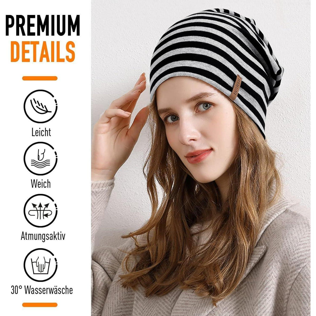 Baumwoll Beanie Mütze Damen Herren – Weiche Slouch Beanie