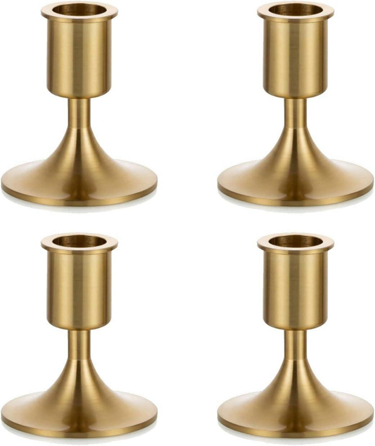 Kerzenständer Gold für Spitzkerzen - 4er Set Weihnachten Metall