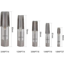 5tlg. NPT Rohrgewindebohrer Set G1/8" - G3/4" Zoll Legierter Stahl