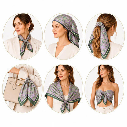 Seidentuch Damen 70x70cm leicht elegant Kopftuch Geschenk
