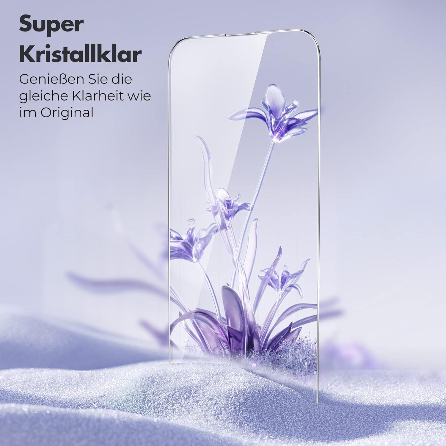 Panzer Schutz Glas für iPhone 14 Pro Displayschutzfolie 3 Stück Härte 9H