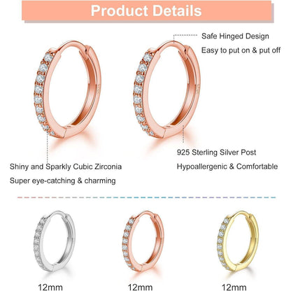 Creolen Silber 925 Set: Gold, Silber, Rosé – 12mm