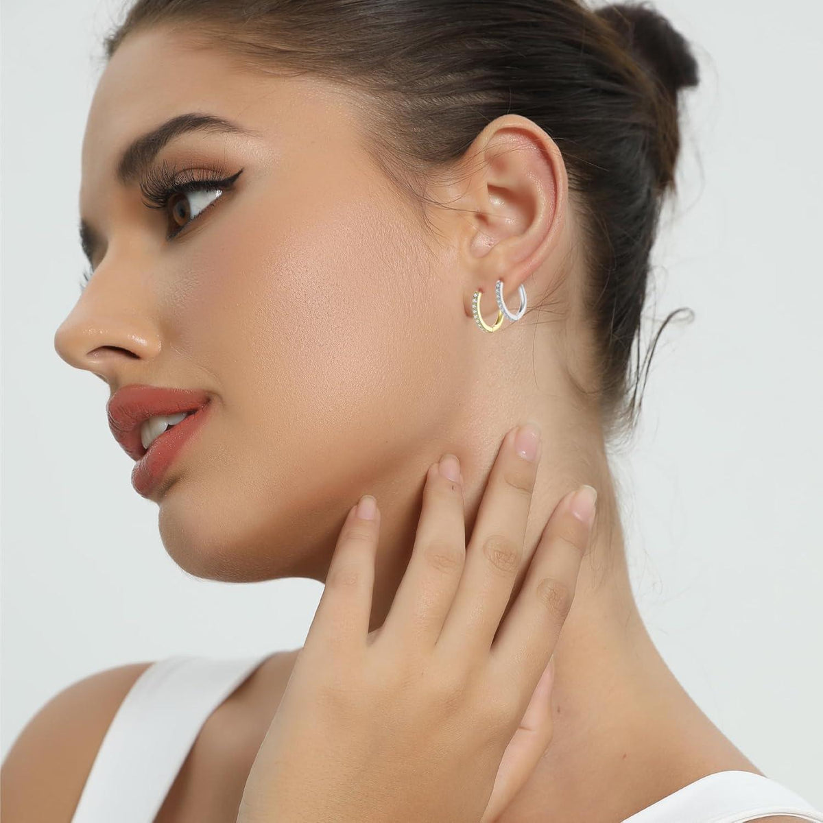 Creolen Silber 925 Set: Gold, Silber, Rosé – 12mm