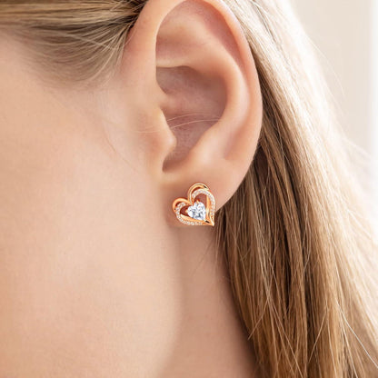 Herz Ohrstecker mit Geburtssteinen 925 Silber Rosegold