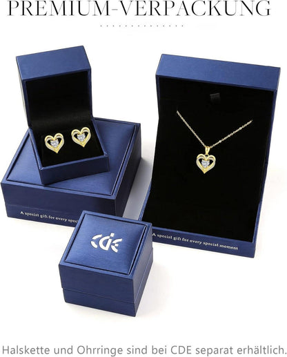 Damen Ohrringe 925 Silber Roségold Herz Geburtsstein Schmuck