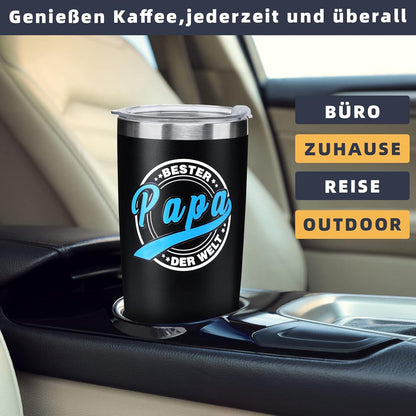 Lustiger Thermobecher für Papa - Weihnachtsgeschenkidee 600ml Edelstahl