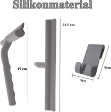 Duschabzieher Silikon mit Halterung 21cm breit