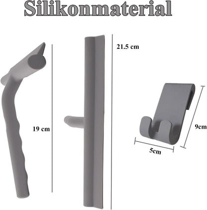 Duschabzieher Silikon mit Halterung 21cm breit