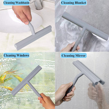 Kenkor Duschabzieher Silikon Halterung Badezimmerwischer 21cm breit Grau
