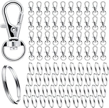 Schlüsselring Karabiner Edelstahl Basteln 80Stk Silber Drehgelenk
