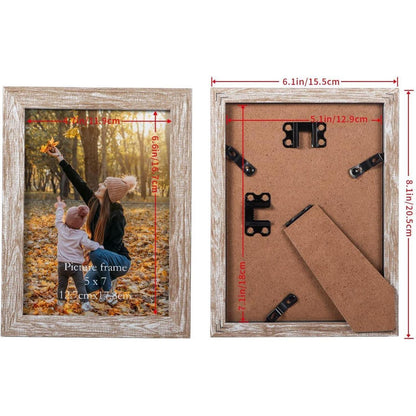 12er Set Bilderrahmen 13x18 cm Beige Holzoptik Plexiglas