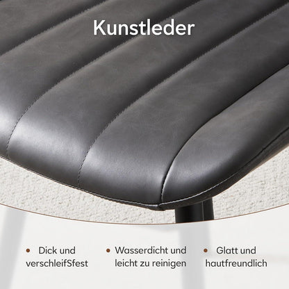 Esszimmerstühle Set 4er Grau | Ergonomisch & Robust in Lederoptik