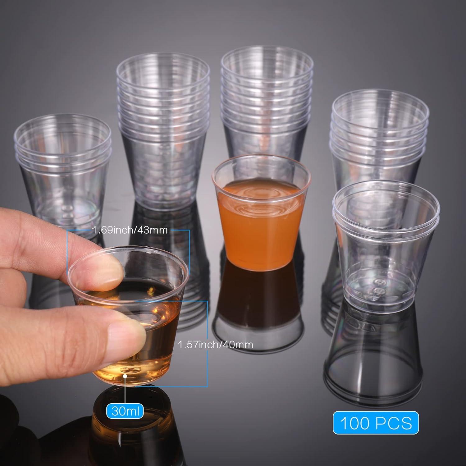 100x Premium PS Plastik Schnapsgläser 3cl Shotgläser