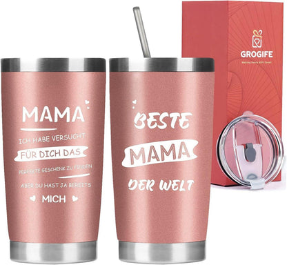 Thermobecher Mama Geschenke Spruch Edelstahl Kaffeebecher 600ml